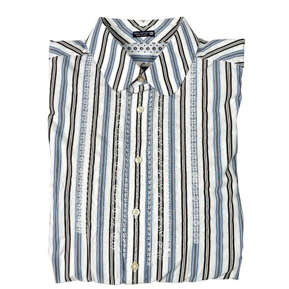 Robert Graham Other - Robert Graham Long Sleeve Button Up Shirt Blue Striped Floral Mens 2XL